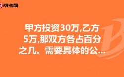 甲方投资80万，乙方投资技术。比例分红该怎样计算？项目参股奖金方案