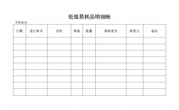 低值易耗品备查账簿格式？项目备查格式