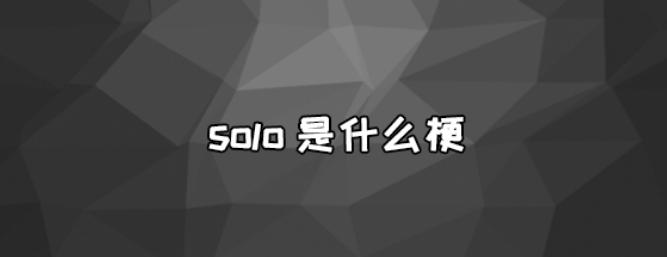 solo里的是真的人吗？(solo 教程)-图1