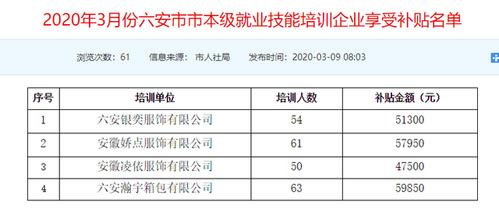 安徽省技能补贴岗位表？安徽政府补贴企业项目-图2