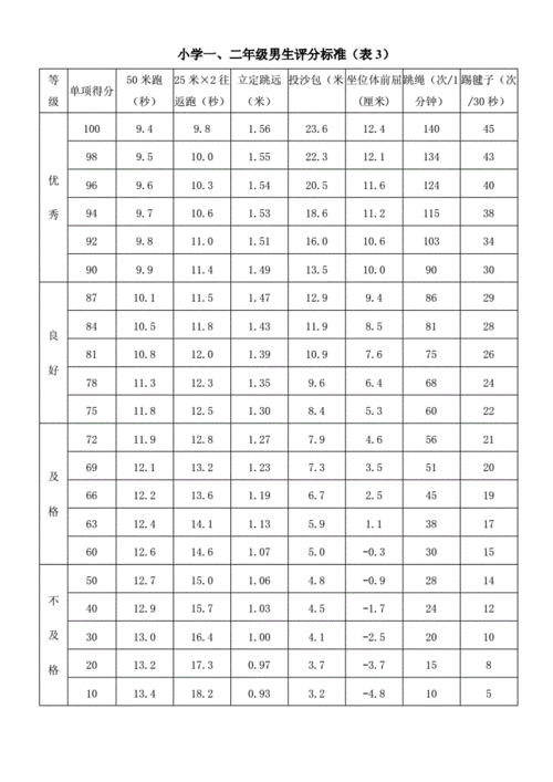 一年级国家学生体质健康标准表怎么填写？上表无项目-图2