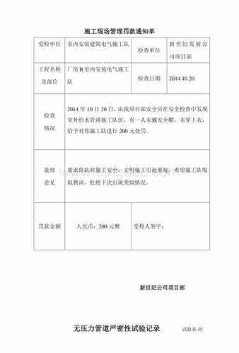 工地随意罚款找哪个部门？项目管理部罚单-图1