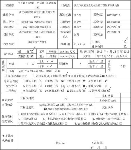 市政建筑工程施工合同包括什么内容？市政项目合同表-图2